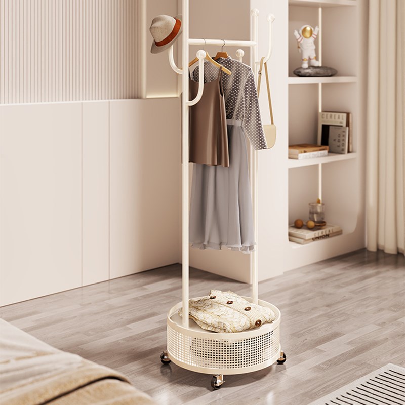 衣架落地卧室转角挂衣架小型晾衣架客厅床边可移动脏衣篓衣帽架子