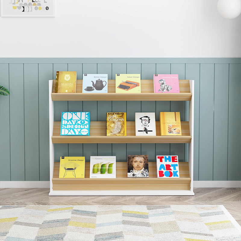 图书馆书架报架报刊架杂志架落地资料架报纸架宝宝多层儿童绘本架