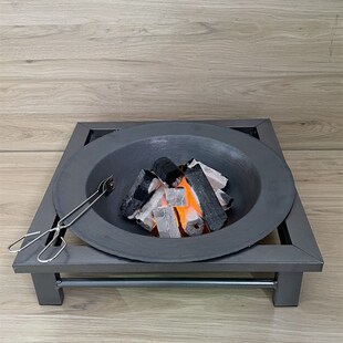 老式烤火盆铸铁炭火盆围炉煮茶取暖烤火炉室内家用炭盆烧烤架碳盆