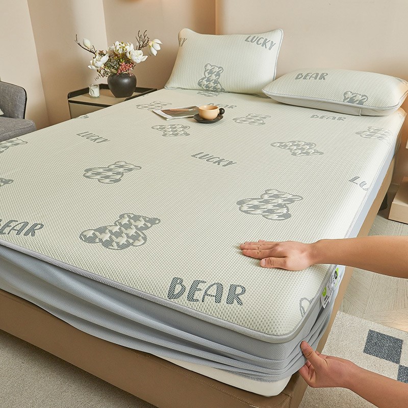 夏季凉席三件床笠款可机洗可折叠1.8米1.5米床单款凉席三件