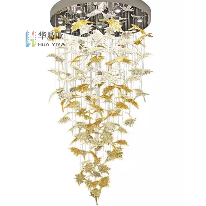 非标定制枫叶吊灯宴会厅酒店大堂售楼部沙盘会所前台别墅异形灯具