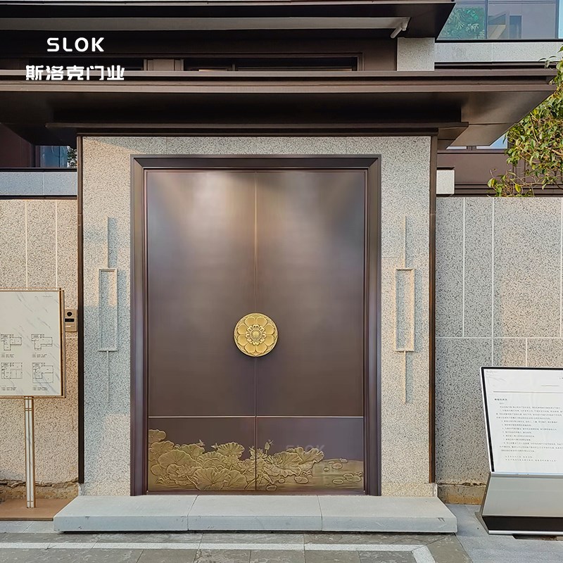 铸铝门别墅大门开门农村自建房大门家用对开门子母进户铜入户门