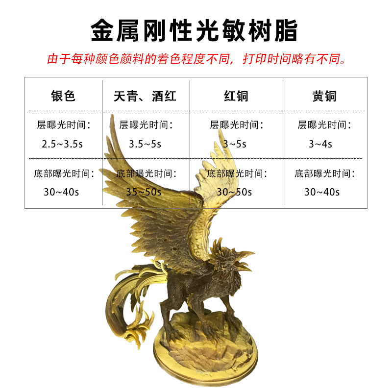 挈风金属色泽通用型3D打印光敏树脂 L光固化机器耗材光固化打印树
