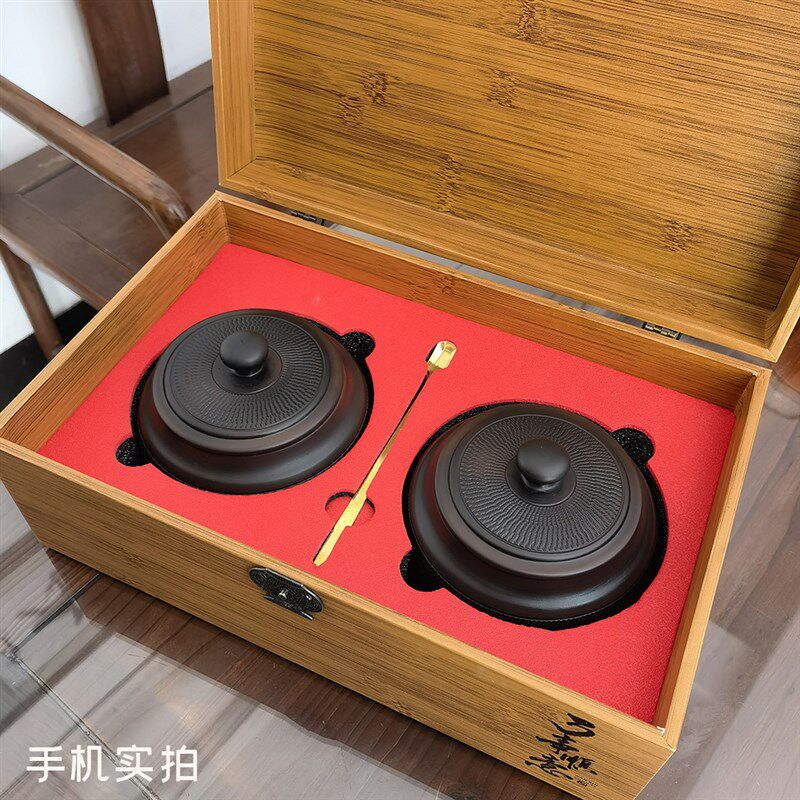 茶叶罐礼盒套装建水紫陶功夫茶具配件紫砂陶瓷全手工密封罐储茶罐