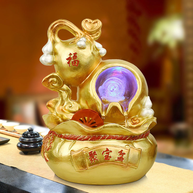 流水喷泉葫芦风车水轮球摆件客厅开业店铺吧台办公室桌面工艺礼品