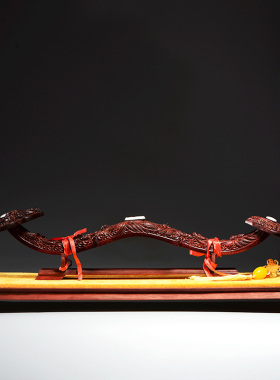 小叶紫檀如意摆件九龙戏珠实木质雕刻客厅玄关红木工艺品乔迁礼品