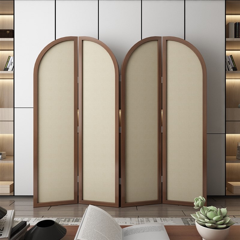 藤编屏风简约家用客厅卧室遮挡隔断办公室酒店民宿玄关可移动折屏