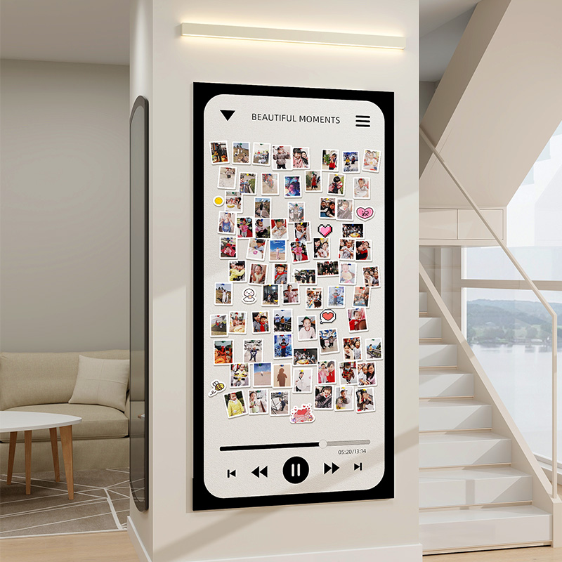 创意照片墙背景板展示墙毛毡板软木板毛毡墙贴留言板墙面装饰高级