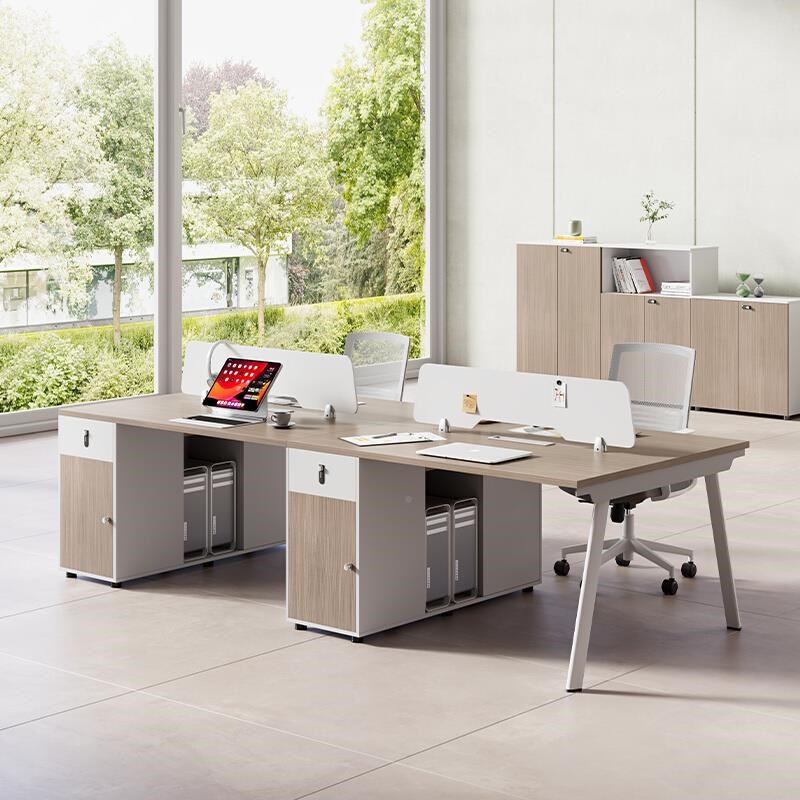 厂促职员办公桌椅简约现桌代四人员工屏风人卡座办公位室家