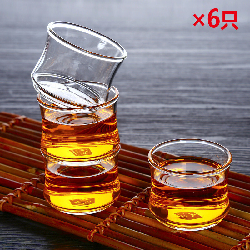 耐热玻璃茶杯套装一口杯品茗杯花茶杯高硼硅玻璃功夫茶杯茶具配件