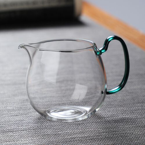 品盏堂圆满公道杯分茶器匀杯透明公杯湖绿把手茶盅茶海玻璃茶器