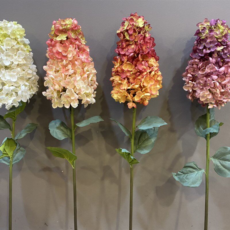 欧式仿真花假花单支客厅家居商店装饰花绢花摆件高枝干画意绣球花