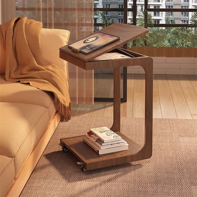 小桌子沙发边柜客厅家用边几可移动翻盖实木边几床头床边桌书
