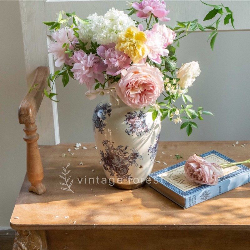 欧美法式乡村田园青花陶瓷色釉水培干鲜花瓶插家居民宿样板房摆件