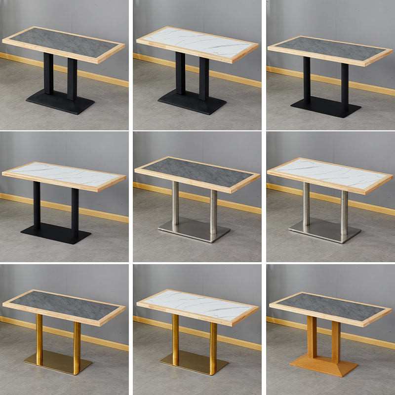 甜品奶茶店桌椅组合饭店餐厅咖啡厅面馆小吃汉堡店方桌简约快餐桌