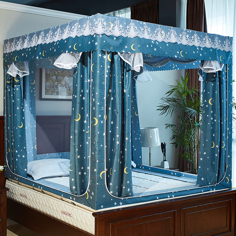 蚊帐家用1.8m床蒙古包方便拆洗免安装防摔儿童支架固定防蚊罩纹账,床上用品,蚊帐,淘宝优惠券,粉丝福利购,淘宝优惠卷