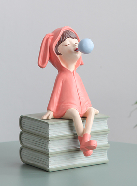 女孩摆件创意可爱儿童房间卧室书桌书柜客厅家居软装饰品现代简约