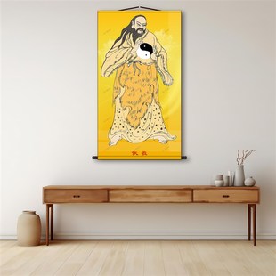 三皇人物女娲娘娘画像伏羲炎帝神农黄帝神像装饰画挂画新款卷轴画