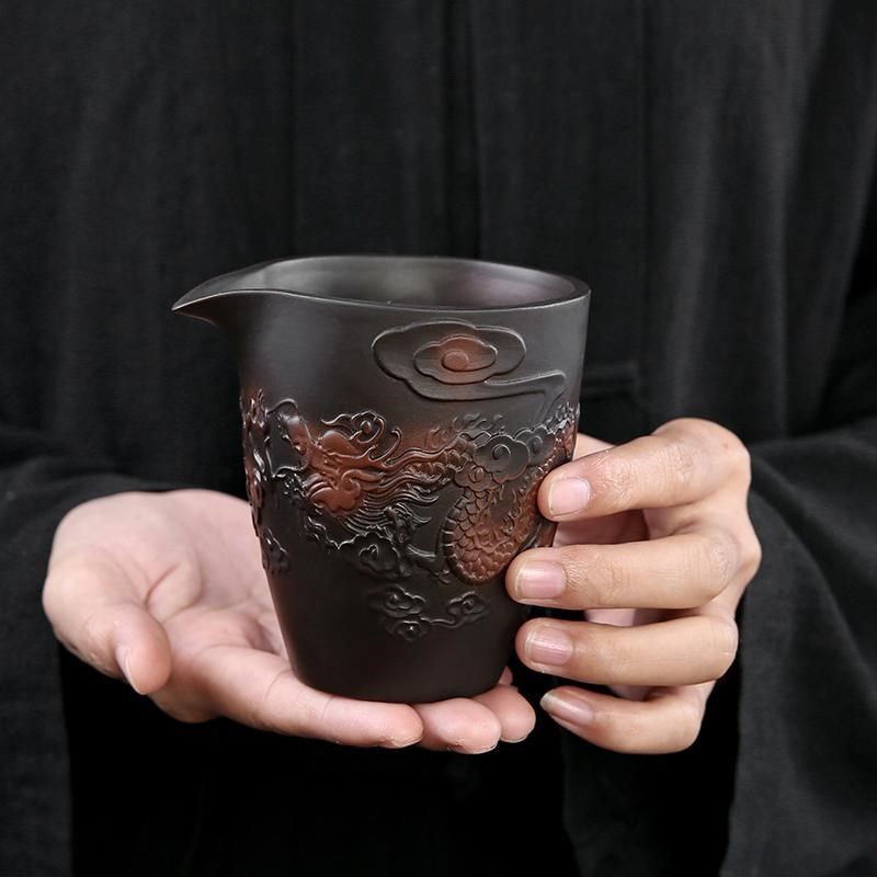 手工不烫手紫陶公道杯茶水分茶器茶海中式家用公杯单个茶具零配件