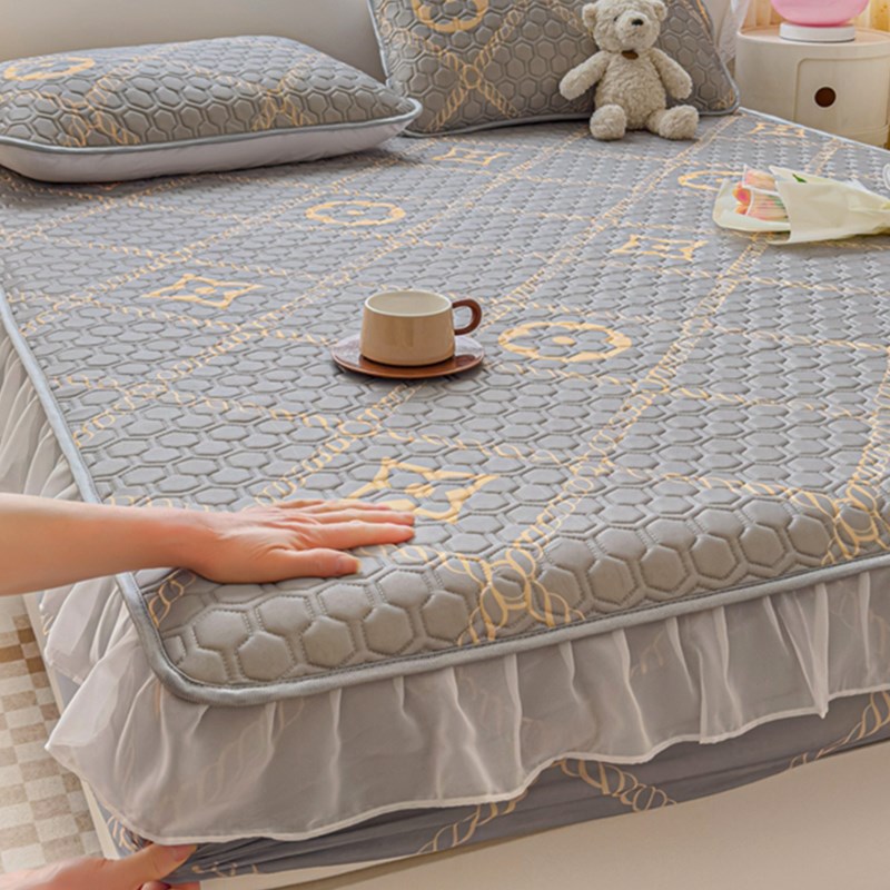 夏季乳胶凉席三件套床笠款冰丝凉席1.8m床垫可机洗空调软席子1.5m