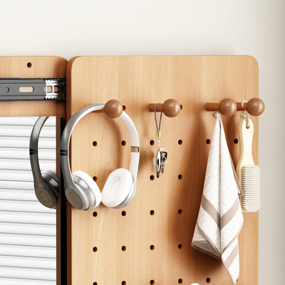 家逸实木挂钩推拉穿衣镜配套配件洞洞板置物板木塞衣帽钩1.5cm