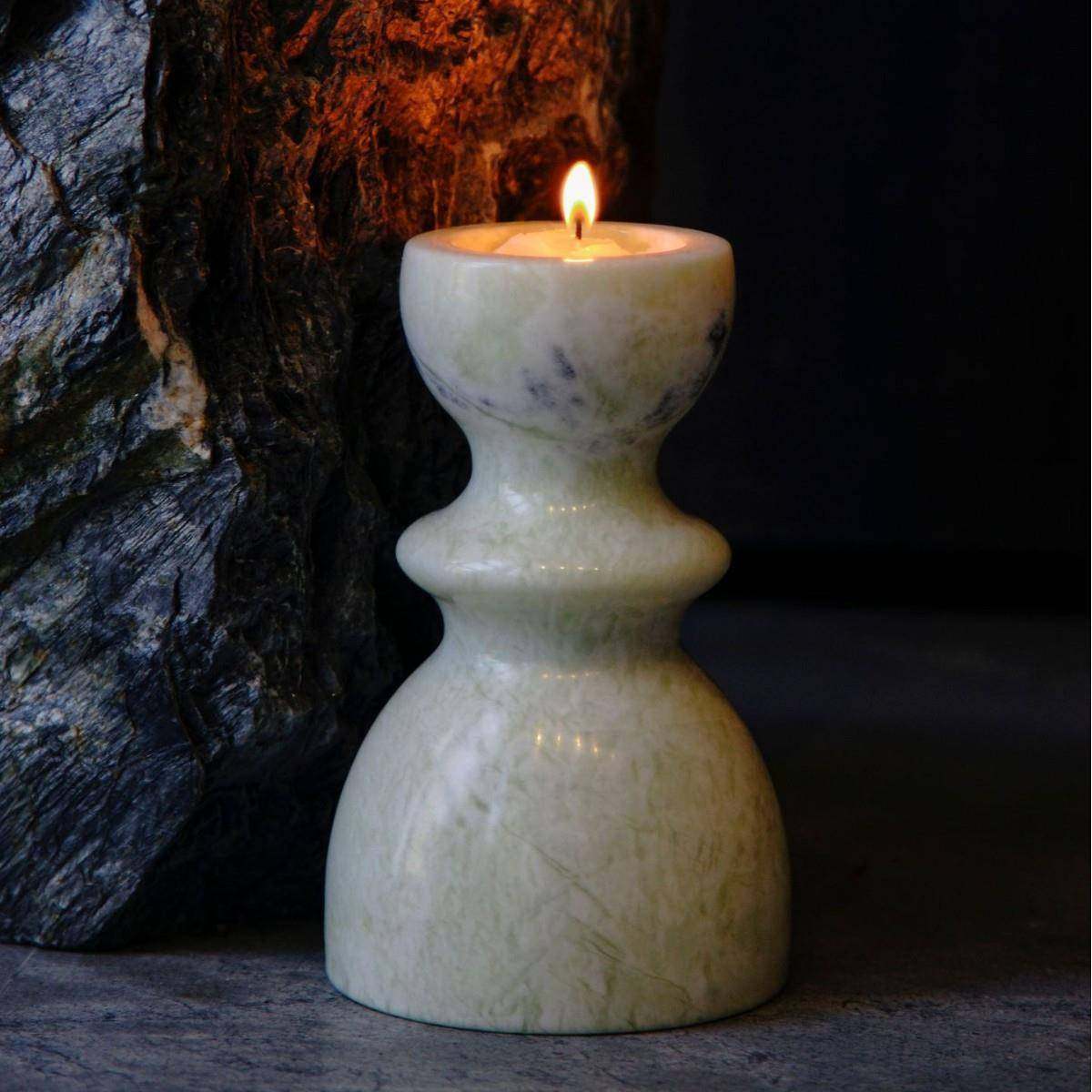 厂家天然大理石绿镜之眼烛台家居摆件装饰品样板间酒店软装