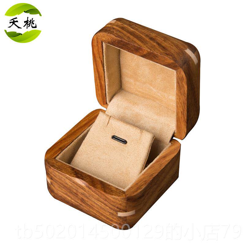 高档夭日桃（饰品）非洲花梨木纯实木质挂坠盒项耳链环收纳盒节礼