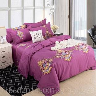 高档床上四件套全棉宿纯棉150x200x230约斜纹学生双简人舍单件被