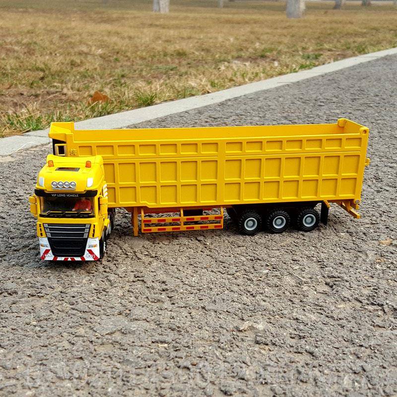 高档:50合金重型1卡车运工输自卸车合金车模型人合金工汽程玩具车