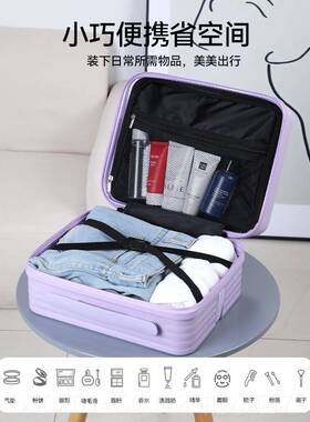 高档米植14寸手提箱李箱女小轻型便密行码化妆箱迷母你紫色宽拉杆