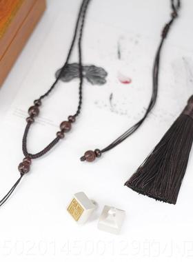 高档瑜逸棠情侣银坠纯银印章男女字项炼吊古一风爱情生刻日定情信