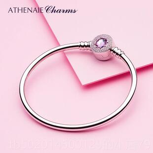 高档A系T红HENAIE925银手镯简Y约轻奢款森冷淡风网DI串饰手镯女款