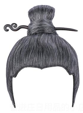 正品古装老花白色假人发男性全头饰Cs古装手钩前蕾丝o美女点表直