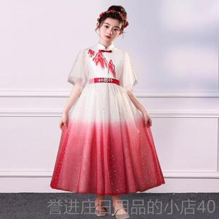 正品诗中国风大合唱出服男童中山装歌朗演诵表演儿童礼女服裙童公