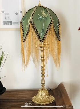 高档覆古西洋g古董Vintae客奢华欧式黄铜装饰台头灯 厅书房床大台