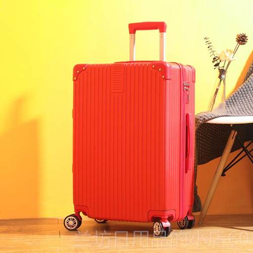 高档红韩版行箱ins网男女铝框拉杆箱2寸万向轮学0生24寸李旅行箱