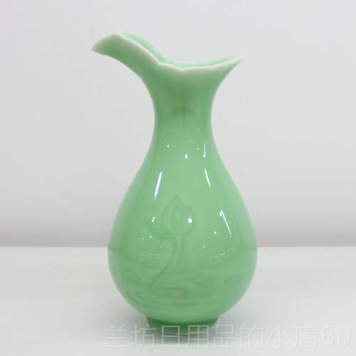 高档荷叶青黄酒分酒醒酒器陶瓷小号家用白器酒龙泉酒会店所分瓷酒