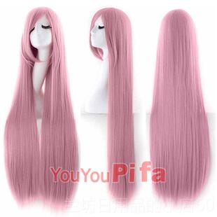 高档用cos发假万女长发动漫纯黑紫红彩色白色10超0长直发假头发全