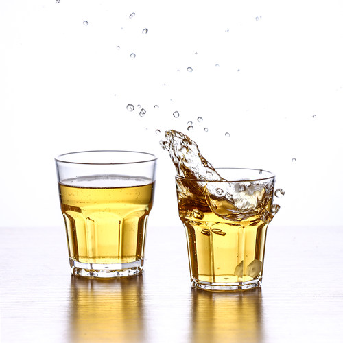 10个装PC亚克力酒吧KTV啤酒杯塑料随手茶杯凉冷水杯八角威士忌杯