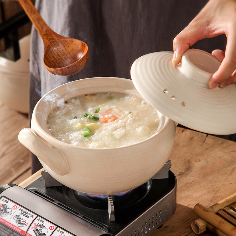 万土烧砂锅家用陶瓷锅煲汤炖肉煮粥锅 瓦斯炉黑晶炉适用汤锅