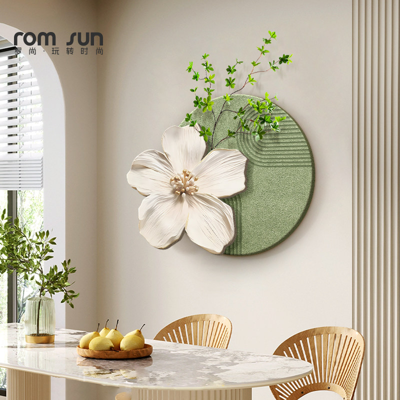 奶油风创意餐厅饭厅装饰画立体砂岩绿植实物画高级感玄关过道挂画,家居饰品,现代装饰画,淘宝优惠券,粉丝福利购,淘宝优惠卷