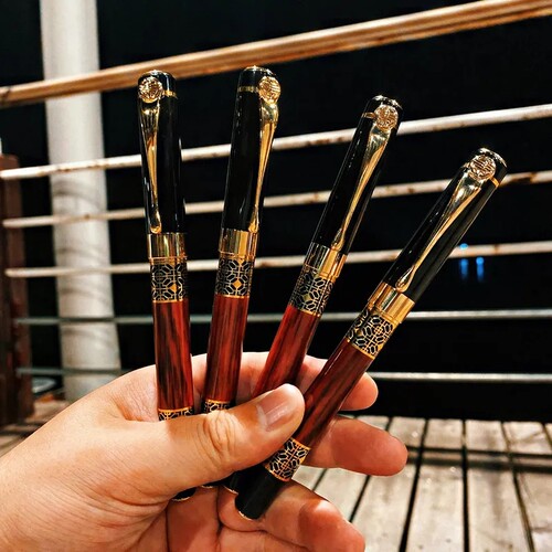 奢华限定!木纹礼盒装高档金属签字笔中性笔钢笔,商务办公签字笔