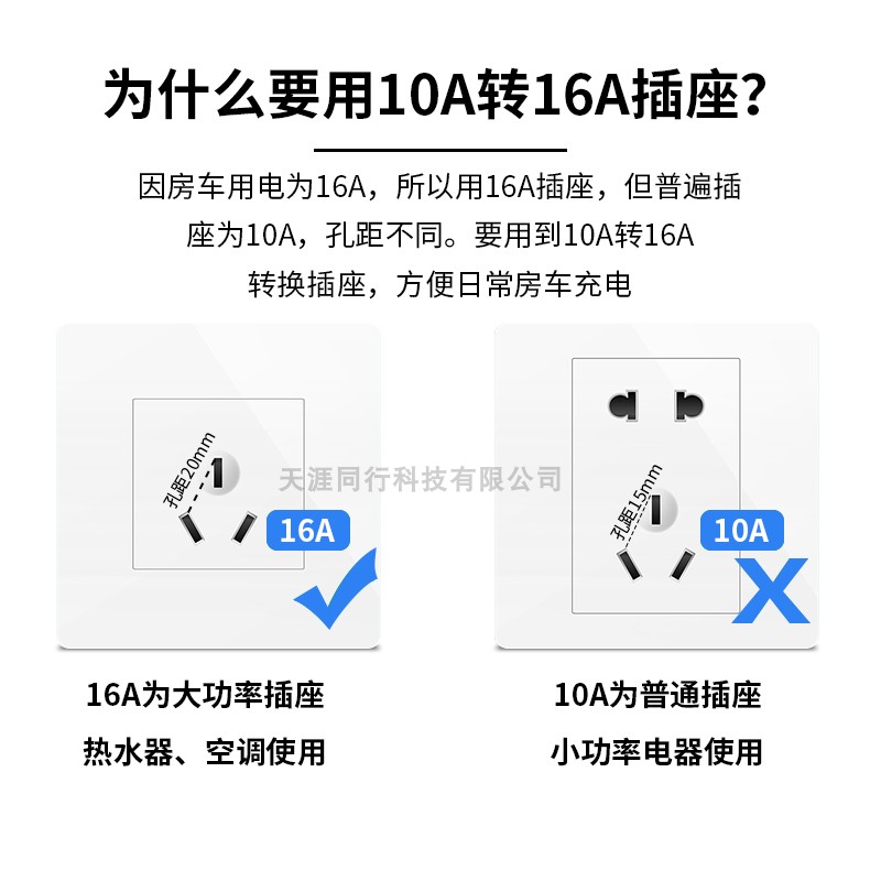 房车外接充电线 拖挂充电线 10A充电电缆 16A充电线 220V市电插座