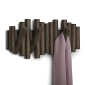 umbra墙壁挂衣架壁挂装 饰挂钩墙上墙壁衣架衣帽架排钩挂衣钩实木