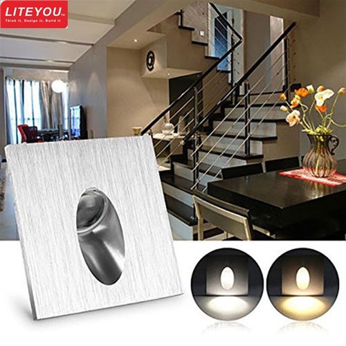 LED方形过道灯走廊墙角灯嵌入式地角灯圆形台阶灯射灯夜灯踢脚灯