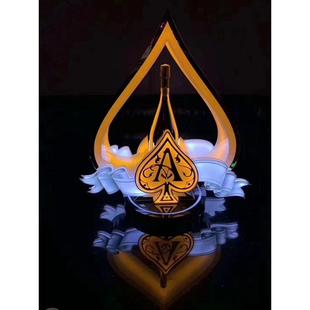 黑桃A发光酒座 酒吧KTV发光用品 不锈钢 铁 亚克力多款发光酒座