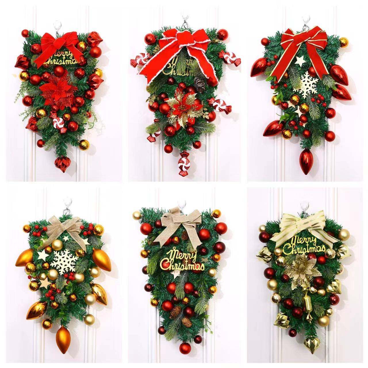 新款圣诞装饰圣诞倒挂树门挂圣诞花环创意橱窗场景布置蝴蝶结装饰,鲜花速递/花卉仿真/绿植园艺,割草机/草坪机,淘宝优惠券,粉丝福利购,淘宝优惠卷