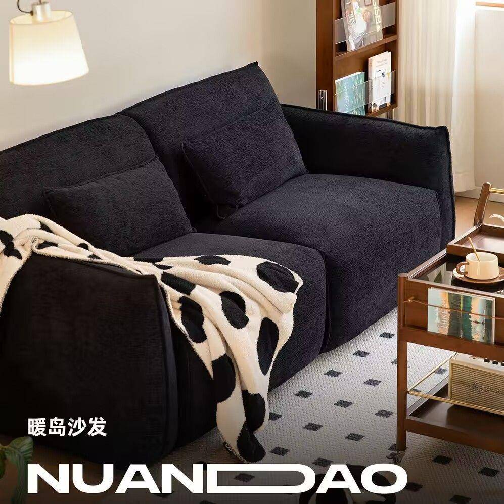 暖岛沙发轻奢宽大沙发小户型家居三人位复古奈斯绒布艺沙发格兰德