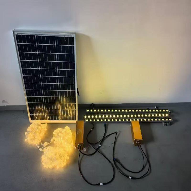 灯串户外发光字广告灯箱低压灯带光伏发电蓄电池太阳能供电系统