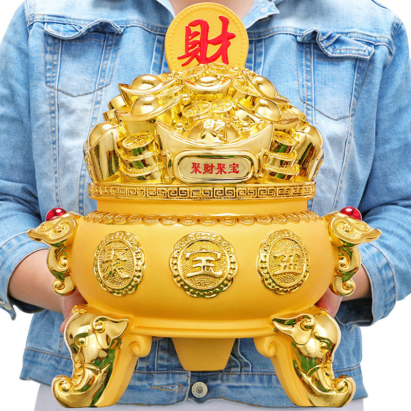 招财聚宝盆摆件金元宝家居客厅电视柜装饰品旺铺乔迁开业礼品摆设,家居饰品,装饰摆件,淘宝优惠券,粉丝福利购,淘宝优惠卷